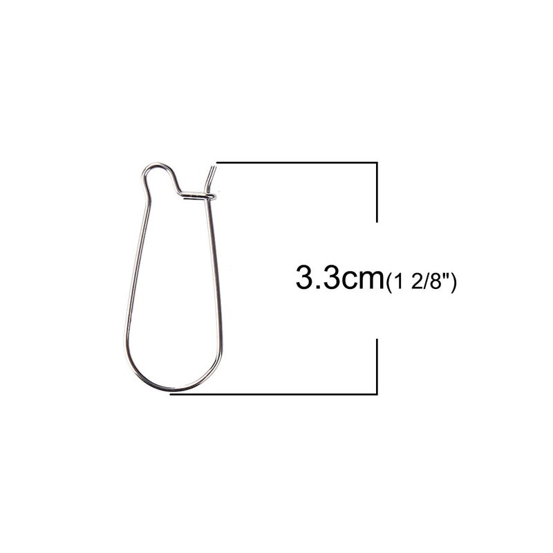 JGFinds Stainless Steel Ear Wire Hooks, 48 Pack Earring Findings, Secure Lock Kidney Wires - Teardrop Dangle 1 1/4 Inch - Image 4